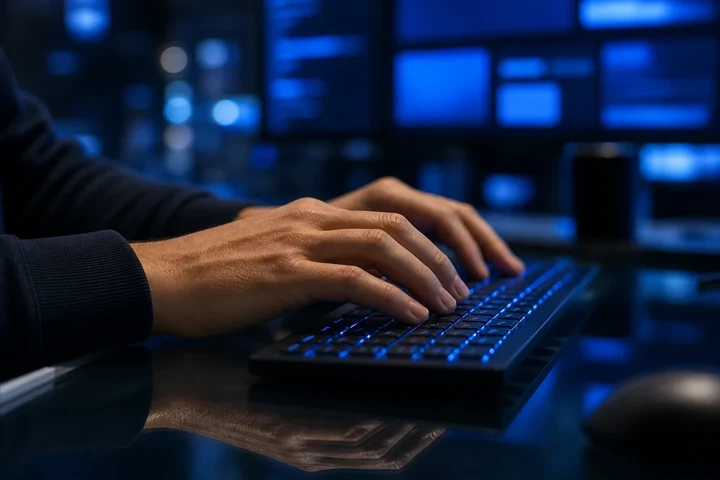 品牌档案氛围配图，典雅的档案柜与柔和灯光，衬托庄重来源说明
